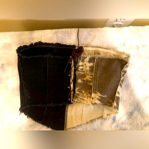 Strapless lace up triangle cut corset